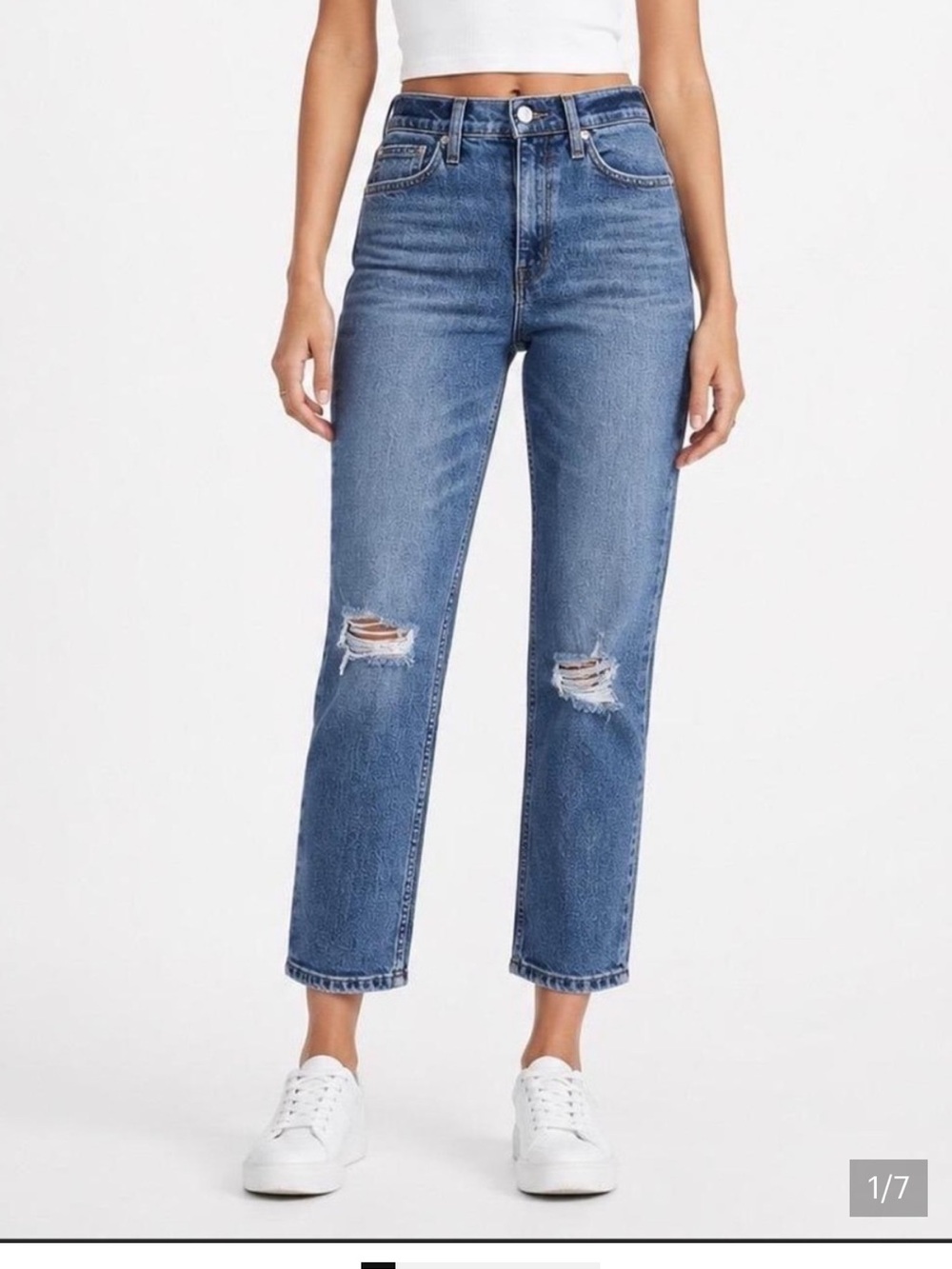 Ayr The Yes Yes Yes Jeans - Medium Wash Distressed -27